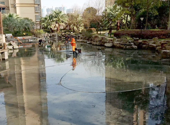 博望景观池淤泥清理